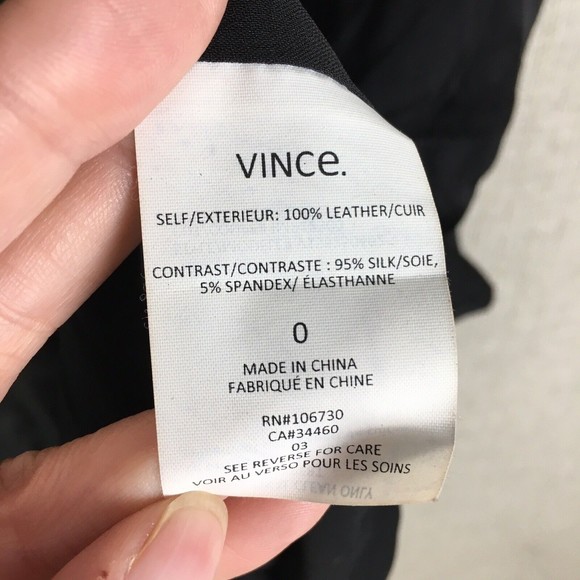 Vince Leather Panel Shift Dress Women's Size 0 Black Silk Sleeveless Short - Picture 6 of 11